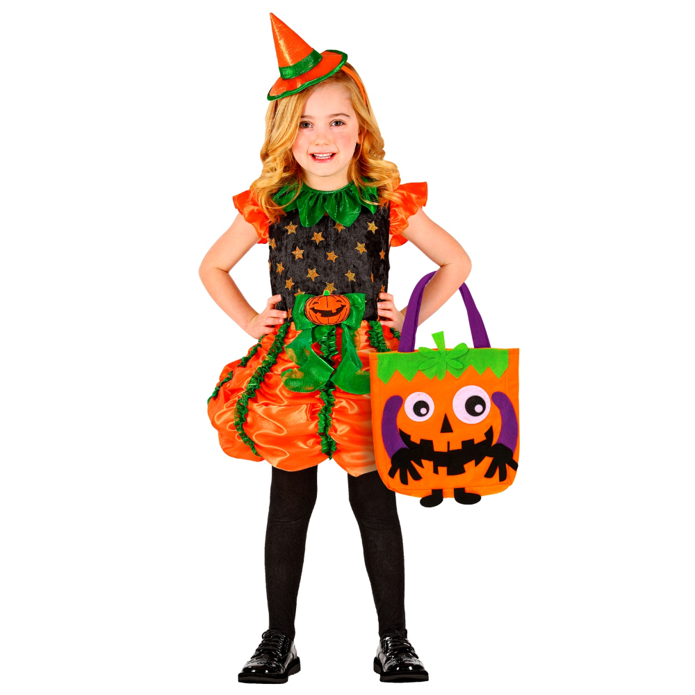 BORSETTA DOLCETTO O SCHERZETTO ZUCCA ACCESSORI HALLOWEEN CARNEVALE BAMBINA - 00781