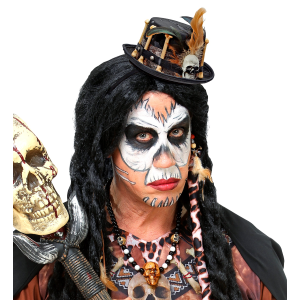 CERCHIETTO CON MINI CAPPELLO VODOO ACCESSORI PER ABITO VESTITO TRAVESTIMENTO CARNEVALE HALLOWEEN - 00811