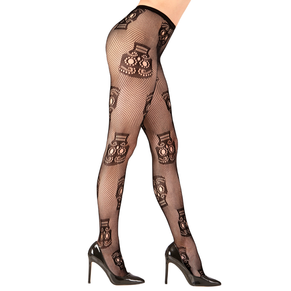 CALZE VELATE DIA DE LOS MUERTOS 50 DEN TG UNICA ADULTO ACCESSORIO TRAVESTIMENTO HALLOWEEN