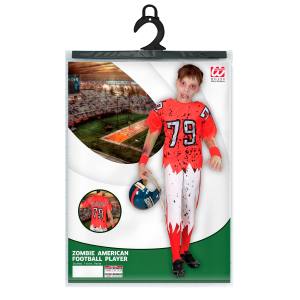 VESTITO CARNEVALE GIOCATORE DI FOOTBALL AMERICANO ZOMBIE TRAVESTIMENTO HALLOWEEN BAMBINO - 0315