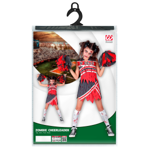 VESTITO CARNEVALE CHEERLEADER ZOMBIE TRAVESTIMENTO HALLOWEEN BAMBINA - 0985