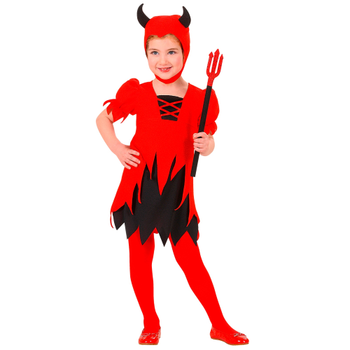 VESTITO CARNEVALE DIAVOLETTA TRAVESTIMENTO HALLOWEEN BAMBINA - 2010