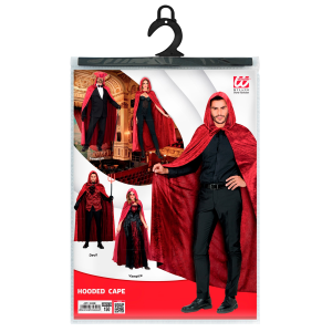 MANTELLO CON CAPPUCCIO IN VELLUTO ACCESSORI PER TRAVESTIMENTO CARNEVALE HALLOWEEN - 3569B
