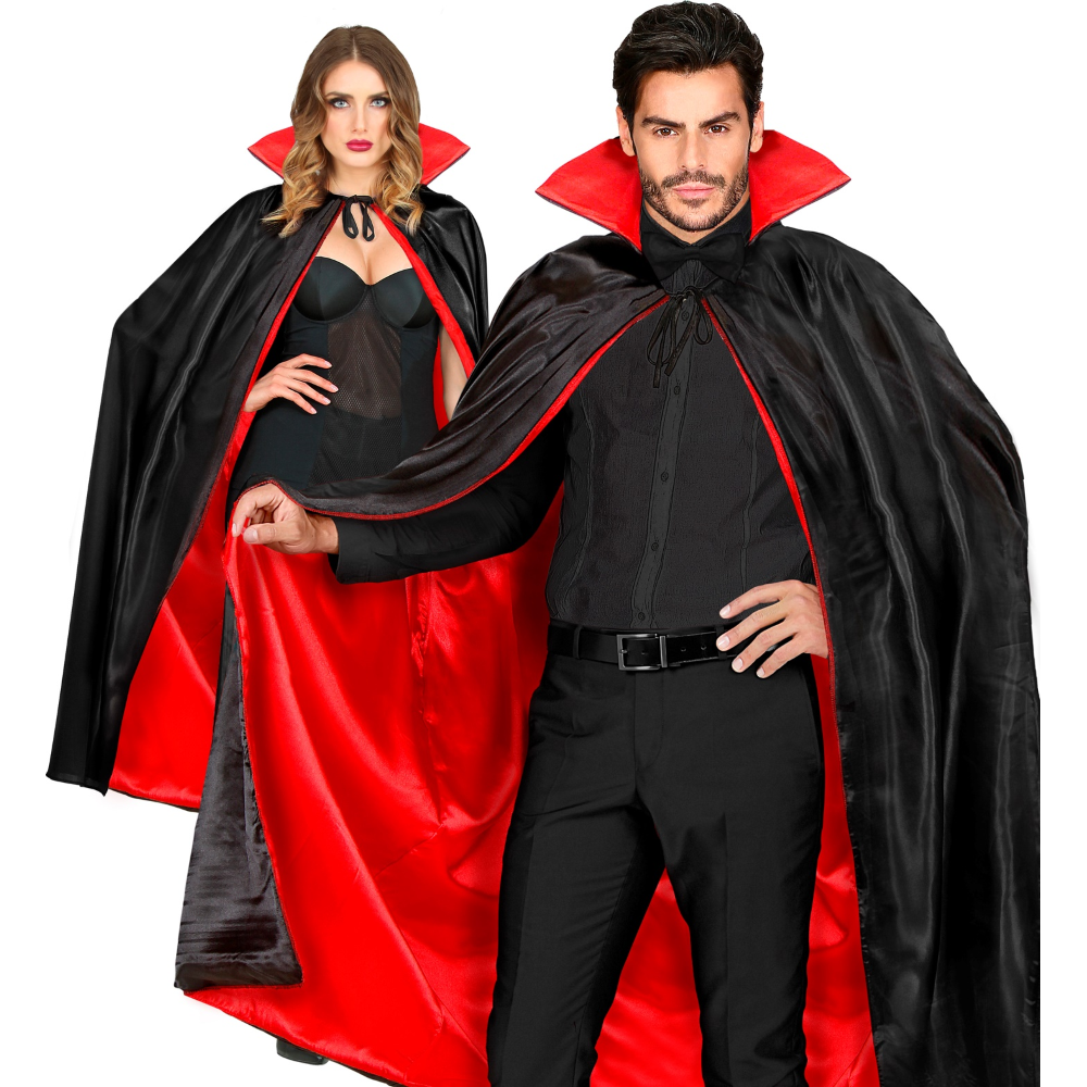 MANTELLO FODERATO CON COLLETTO ACCESSORI PER TRAVESTIMENTO CARNEVALE HALLOWEEN - 3586F