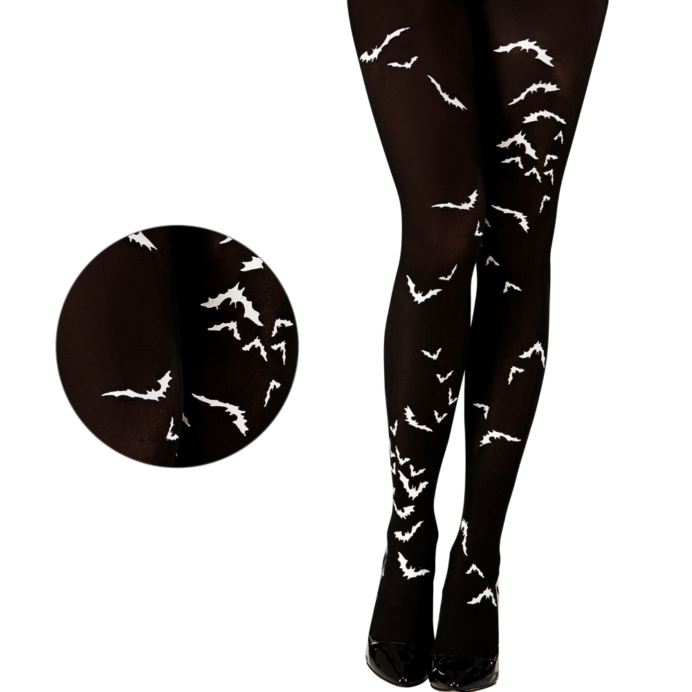 CALZE CON PIPISTRELLI 40 DEN TG UNICA ADULTO ACCESSORIO TRAVESTIMENTO HALLOWEEN - 4787P