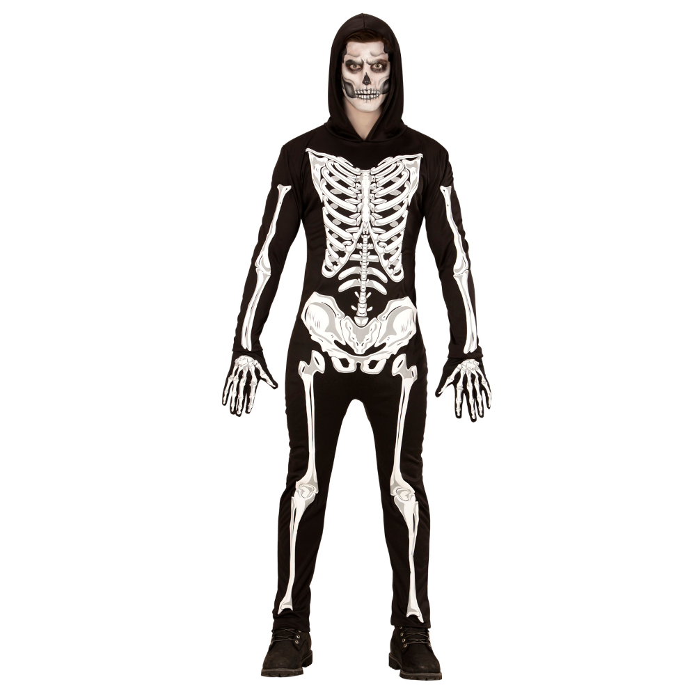 VESTITO CARNEVALE SCHELETRO TRAVESTIMENTO HALLOWEEN UOMO - 4950