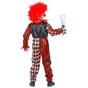 VESTITO CARNEVALE CON ACCESSORI PAGLIACCIO HORROR TRAVESTIMENTO HALLOWEEN BAMBINO 5/7 ANNI - 5251+6269P+2285C+02409