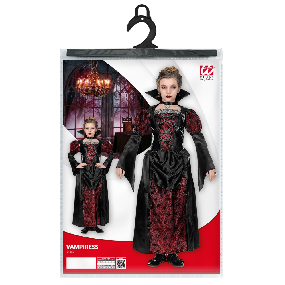 VESTITO CARNEVALE VAMPIRESSA TRAVESTIMENTO HALLOWEEN BAMBINA - 7023