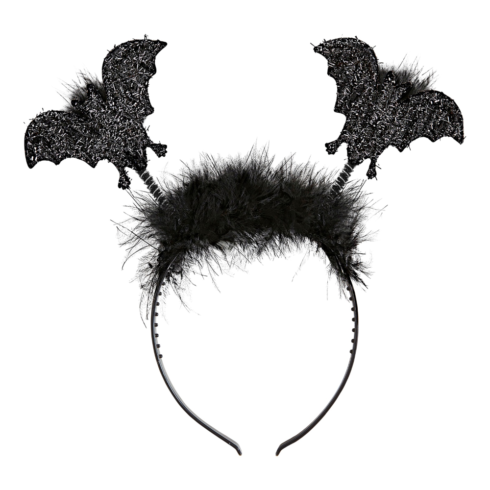 CERCHIETTO PIPISTRELLO CON PIUME ACCESSORI TRAVESTIMENTO CARNEVALE HALLOWEEN - 9807B