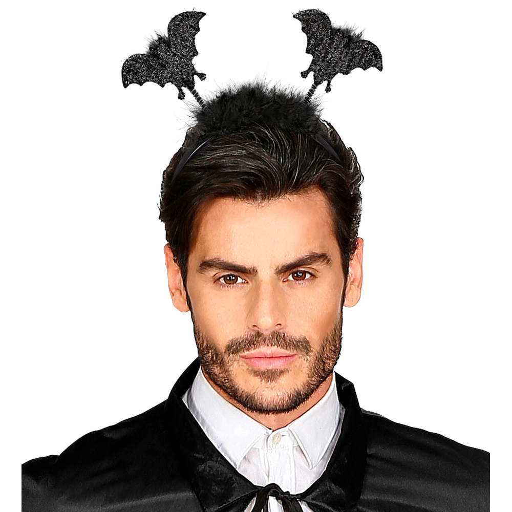 CERCHIETTO PIPISTRELLO CON PIUME ACCESSORI TRAVESTIMENTO CARNEVALE HALLOWEEN - 9807B