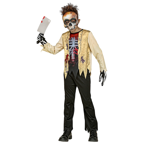 VESTITO CARNEVALE SCHELETRO ZOMBIE TRAVESTIMENTO HALLOWEEN BAMBINO - 9825