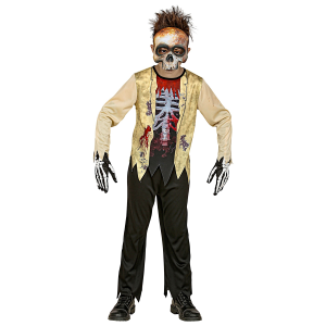 VESTITO CARNEVALE SCHELETRO ZOMBIE TRAVESTIMENTO HALLOWEEN BAMBINO - 9825