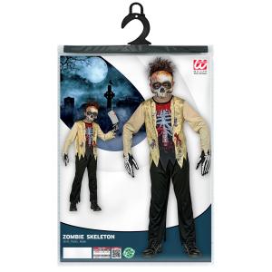 VESTITO CARNEVALE SCHELETRO ZOMBIE TRAVESTIMENTO HALLOWEEN BAMBINO - 9825