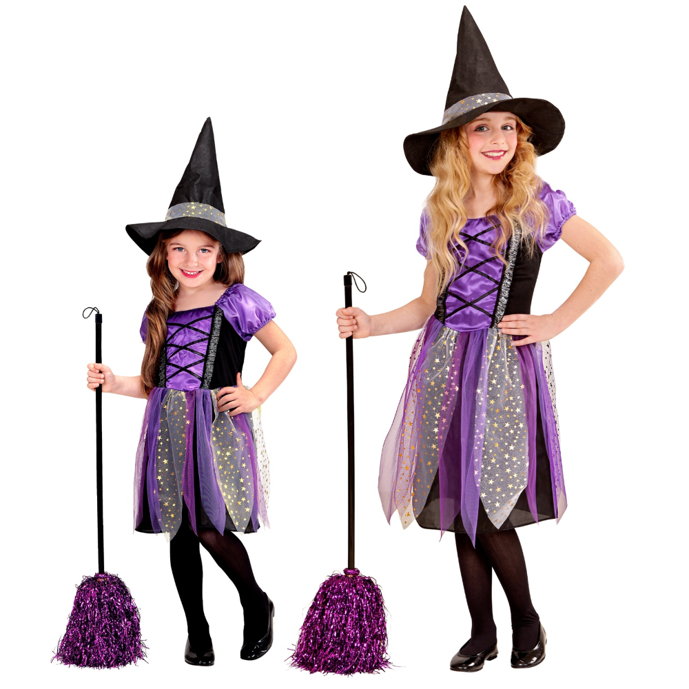 VESTITO CARNEVALE STREGA TRAVESTIMENTO HALLOWEEN BAMBINA - 0018