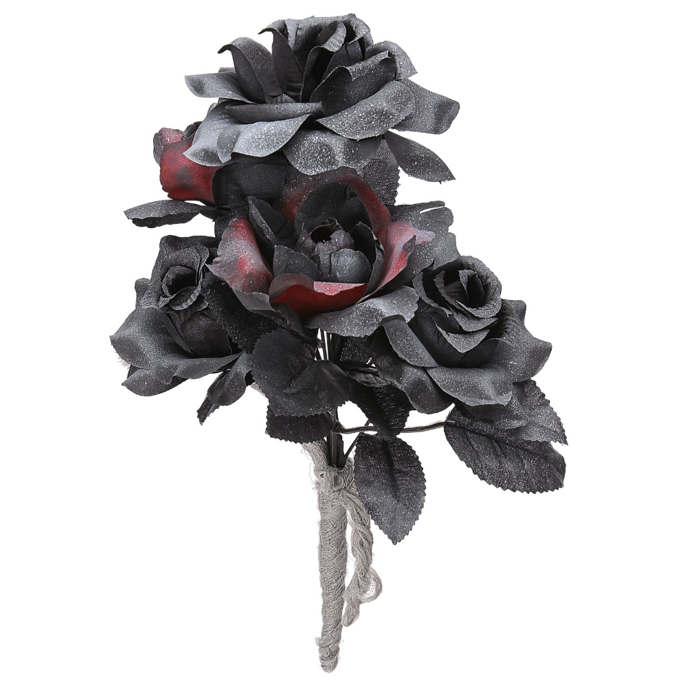 COSTUME CON ACCESSORI SPOSA SPETTRALE VESTITO BOUQUET PARRUCCA TRAVESTIMENTO HALLOWEEN BAMBINA 11/13 ANNI - 0546+03235+6279S