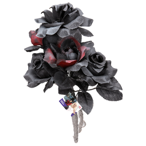 COSTUME CON ACCESSORI SPOSA DIA DE LOS MUERTOS CALZE TRUCCO BOUQUET TRAVESTIMENTO HALLOWEEN S - 0611+01307+03235+02409