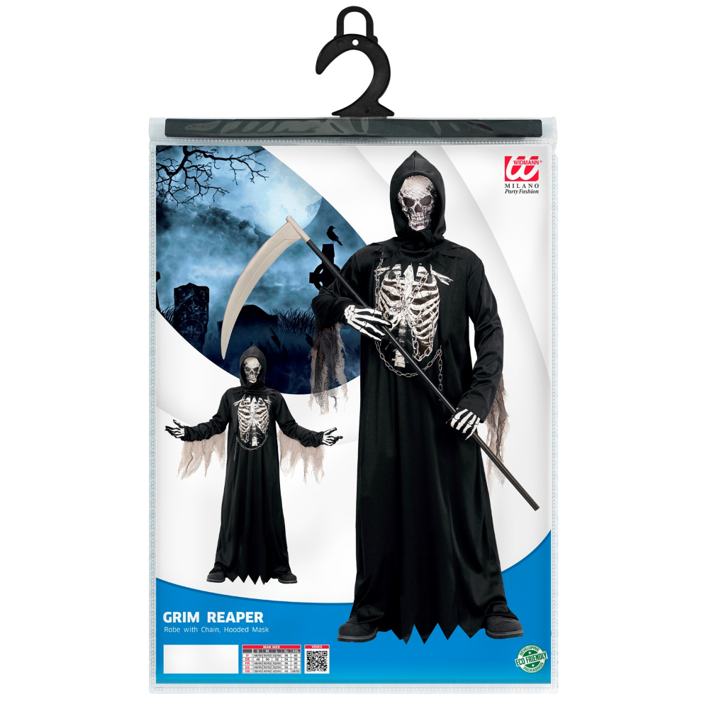 VESTITO CARNEVALE GRIM REAPER TRAVESTIMENTO HALLOWEEN UOMO - 0867