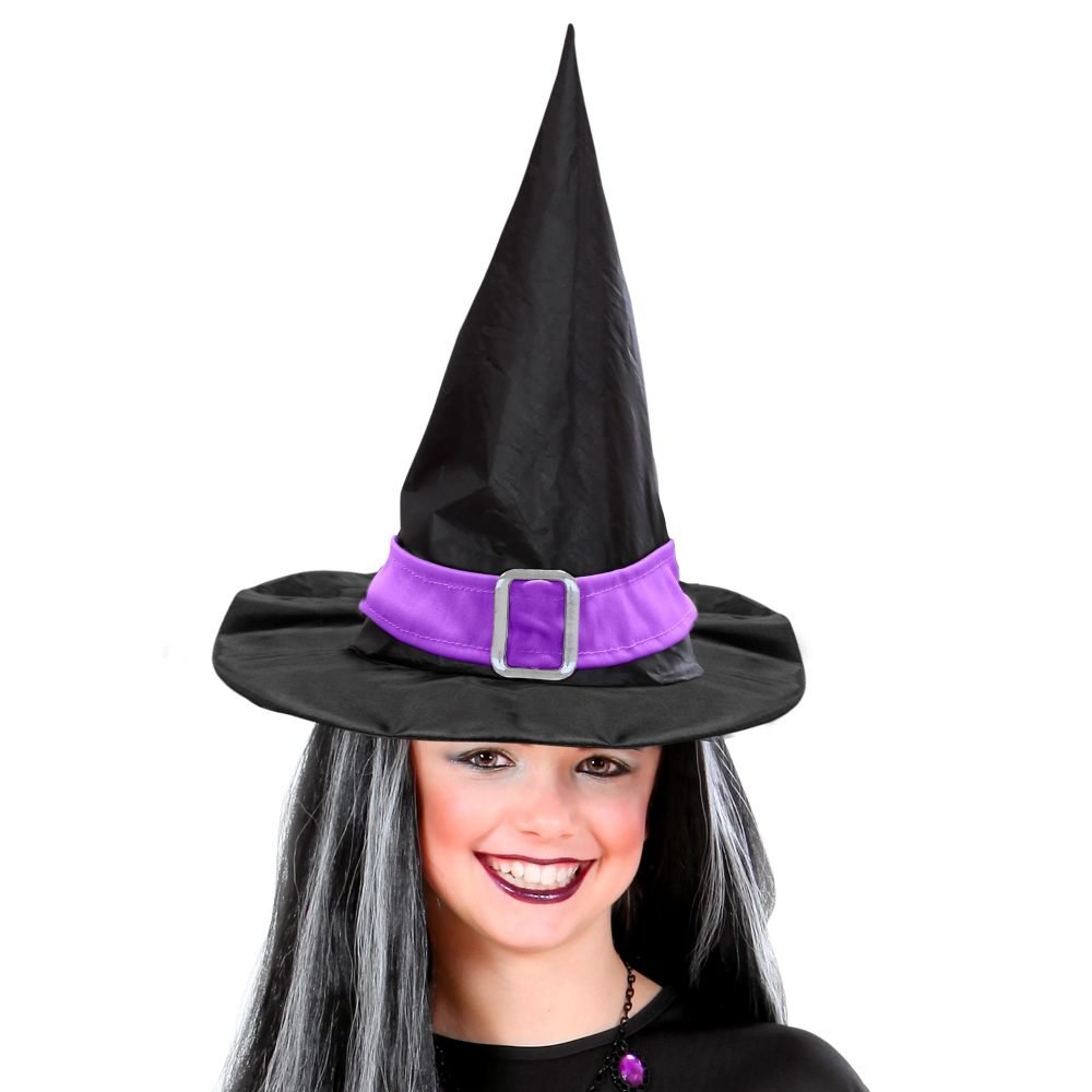 CAPPELLO STREGA ASSORTITI IN VARI COLORI ACCESSORI VESTITO CARNEVALE HALLOWEEN BAMBINA