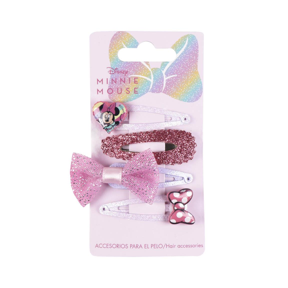 SET ACCESSORI CAPELLI MINNIE DISNEY 4 MOLLETTE CLIC CLAC - 2464