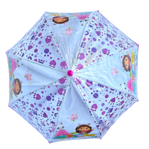 SET PIOGGIA MANTELLINA + OMBRELLO A CUPOLA GABBY'S DOLLHOUSE 3/4 ANNI BAMBINA - O0764MC+O0795MC