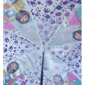SET PIOGGIA MANTELLINA + OMBRELLO A CUPOLA GABBY'S DOLLHOUSE 3/4 ANNI BAMBINA - O0764MC+O0795MC