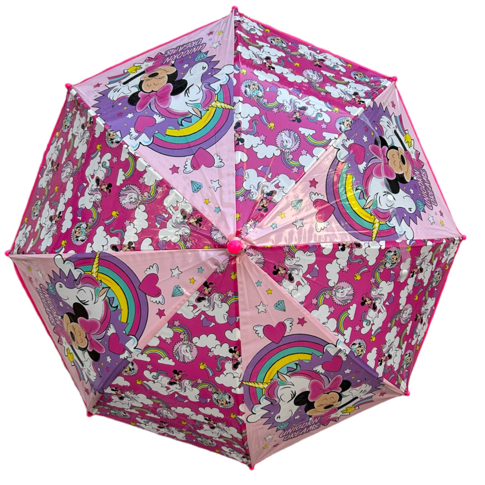 OMBRELLO MINNIE UNICORNO DISNEY MANUALE 8 RAGGI BAMBINO - D02511MC