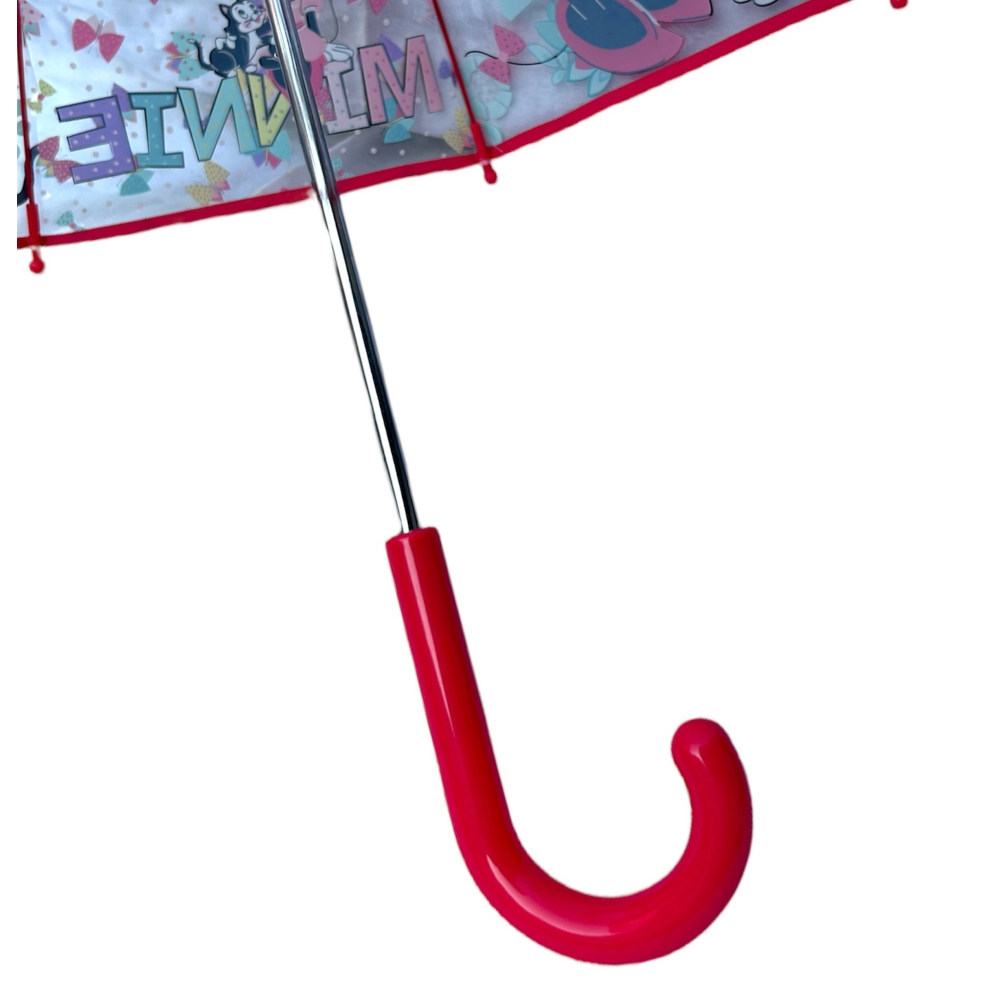 OMBRELLO MINNIE DISNEY TRASPARENTE CUPOLA MANUALE 8 RAGGI BAMBINO - D06523MC