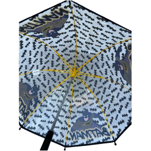 OMBRELLO BATMAN TRASPARENTE CUPOLA MANUALE 8 RAGGI BAMBINO - L04574MC