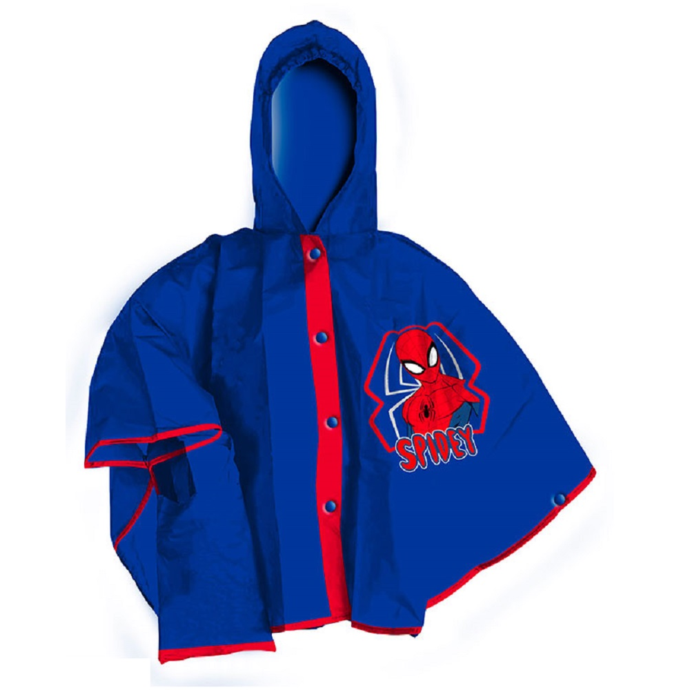SET PIOGGIA MANTELLINA + OMBRELLO PIEGHEVOLE SPIDERMAN MARVEL 5/6 ANNI BAMBINO - M06510MC+M04605MC