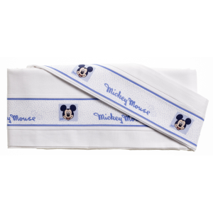 COMPLETO CULLA CARROZZINA TOPOLINO DISNEY 3 PEZZI FEDERA COPRILETTO LENZUOLA - EC0233WD