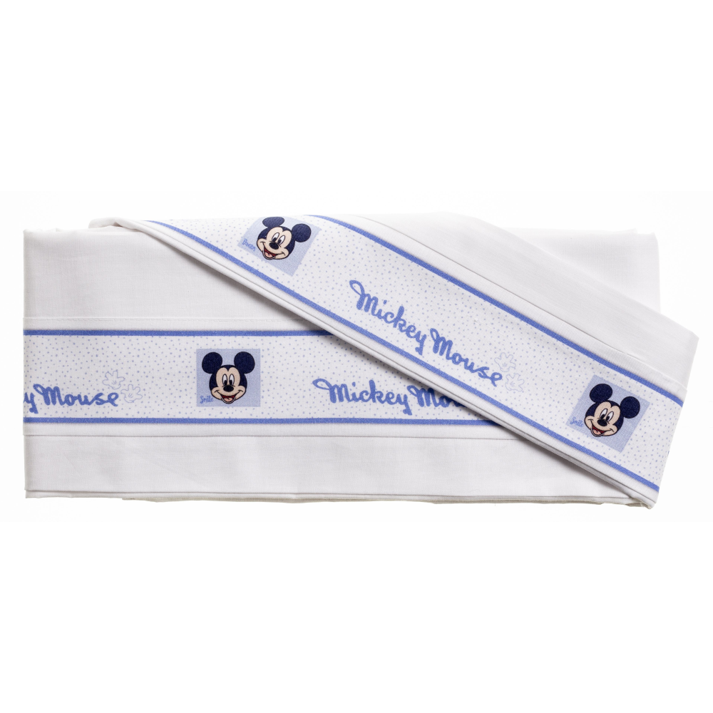 COMPLETO CULLA CARROZZINA TOPOLINO DISNEY 3 PEZZI FEDERA COPRILETTO LENZUOLA - EC0233WD