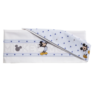 COMPLETO LETTINO CULLA TOPOLINO DISNEY 3 PEZZI FEDERA COPRILETTO LENZUOLA - EL0232WD