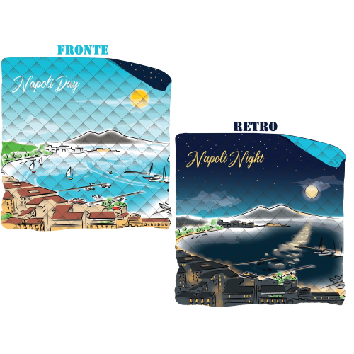 TRAPUNTA GOLFO DI NAPOLI COPERTA DOUBLEFACE PIUMONE INVERNALE 350 GSM LETTO MATRIMONIALE 265X265 CM - NAP-0973