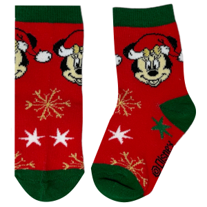 CALZINI 3 PEZZI NATALE MINNIE DISNEY IN SPUGNA TRE PAIA BAMBINI - HW0691