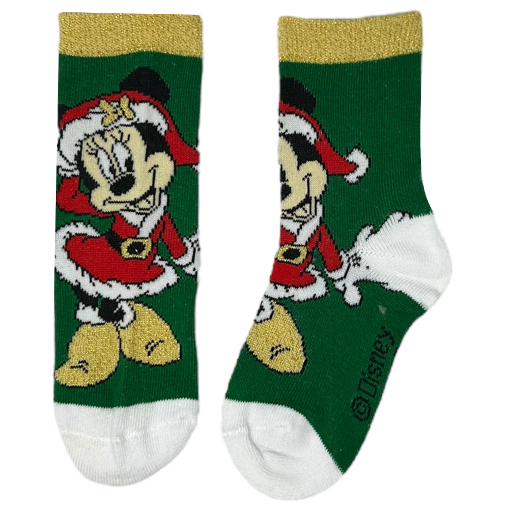 CALZINI 3 PEZZI NATALE MINNIE DISNEY IN SPUGNA TRE PAIA BAMBINI - HW0691