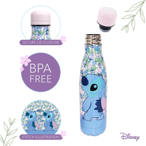 BOTTIGLIA TERMICA IN ACCIAIO INOSSIDABILE STITCH DISNEY CON TAPPO SVITABILE 500 ML - D05656TE/R