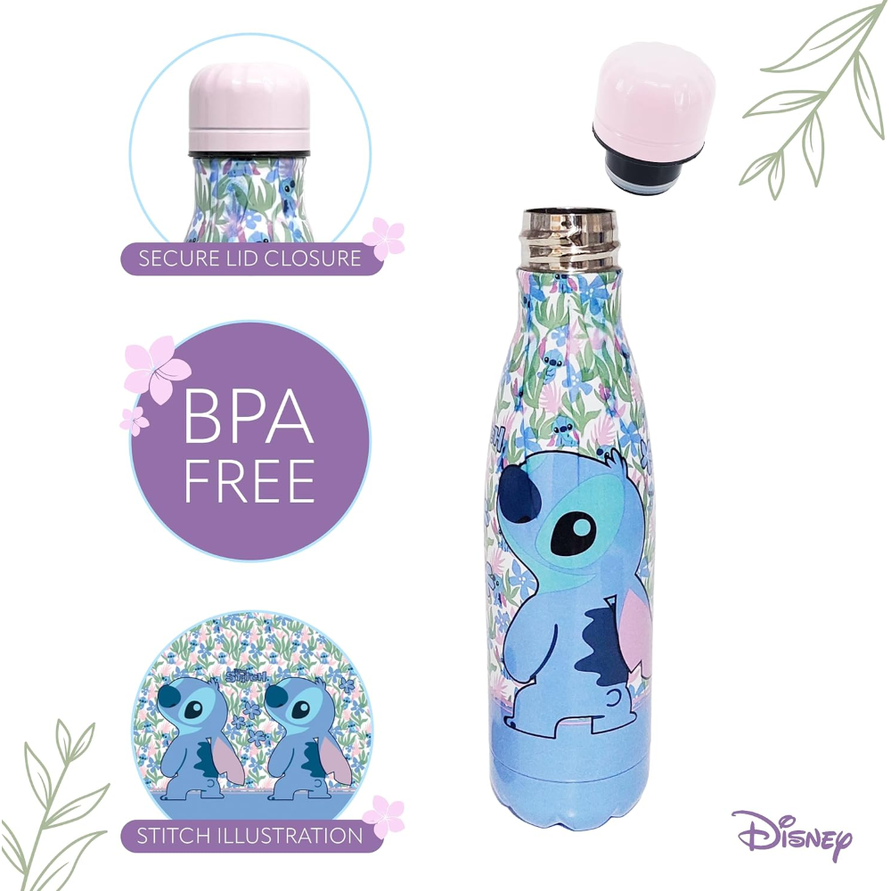 BOTTIGLIA TERMICA IN ACCIAIO INOSSIDABILE STITCH DISNEY CON TAPPO SVITABILE 500 ML - D05656TE/R