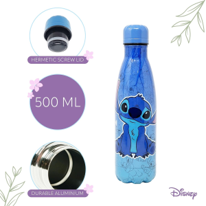 BOTTIGLIA TERMICA IN ACCIAIO INOSSIDABILE STITCH DISNEY CON TAPPO SVITABILE 500 ML