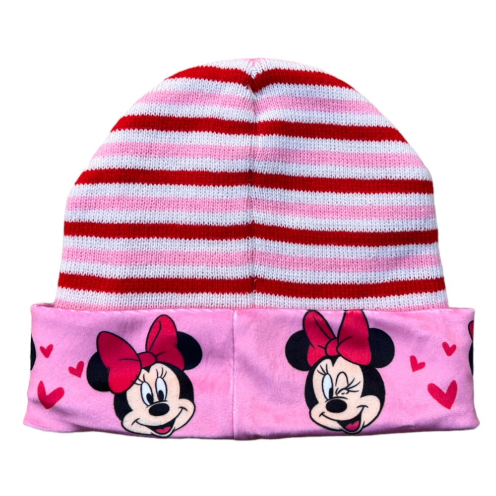 CAPPELLO INVERNALE MINNIE MOUSE DISNEY CON RISVOLTO PER BAMBINE - D05819MC