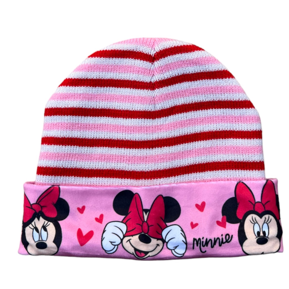 CAPPELLO INVERNALE MINNIE MOUSE DISNEY CON RISVOLTO PER BAMBINE - D05819MC