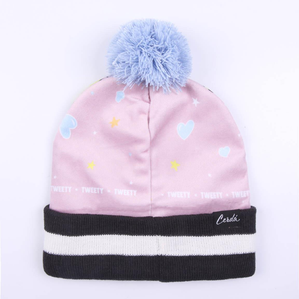 CAPPELLO INVERNALE CON PON PON SCALDACOLLO GUANTI TITTI LOONEY TUNES 3 PZ CON CONFEZIONE REGALO - 9625