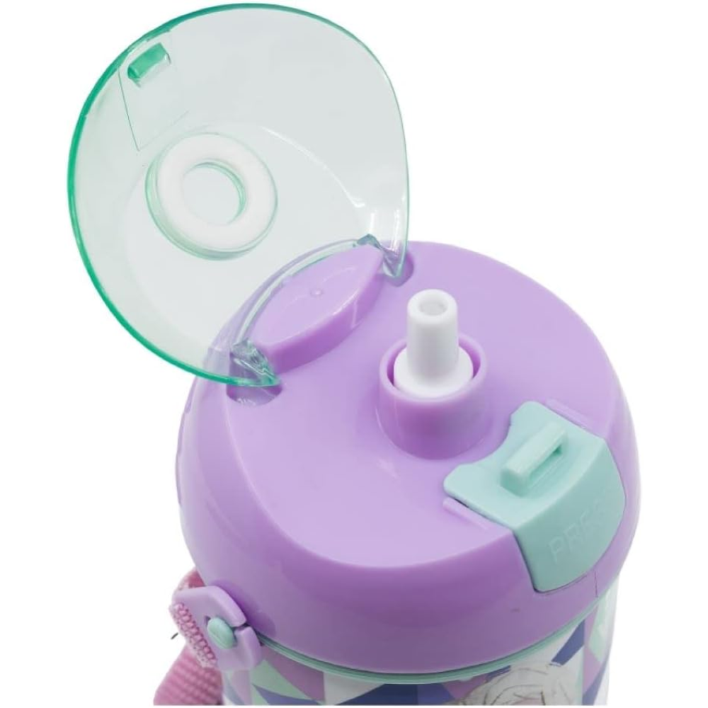 CARTOON Borraccia in tritan Frozen Disney BPA Free con cannuccia bottiglia  per bambini 500 ml con tracolla
