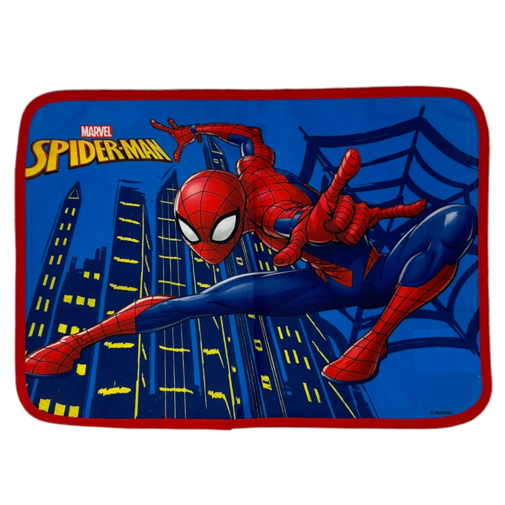 TOVAGLIETTA SPIDERMAN MARVEL COLAZIONE SCUOLA IN POLIESTERE IMPERMEABILE CM. 40X30 - TV14SP