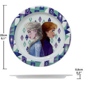 PIATTO PIANO FROZEN DISNEY STOVIGLIA 22 CM IN PLASTICA RIUTILIZZABILE ADATTO AL MICROONDE - ST74247