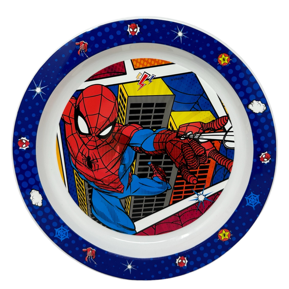 PIATTO PIANO SPIDERMAN MARVEL STOVIGLIA 22 CM IN PLASTICA RIUTILIZZABILE ADATTO AL MICROONDE - ST74747