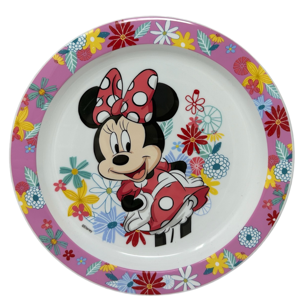 PIATTO PIANO MINNIE DISNEY STOVIGLIA 22 CM IN PLASTICA RIUTILIZZABILE ADATTO AL MICROONDE - ST74447