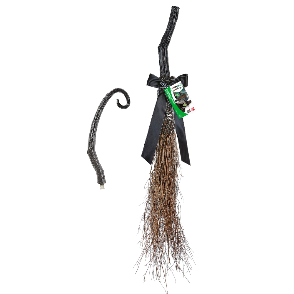 SCOPA DA STREGA STORTA 95 CM ACCESSORI HALLOWEEN CARNEVALE - 10990