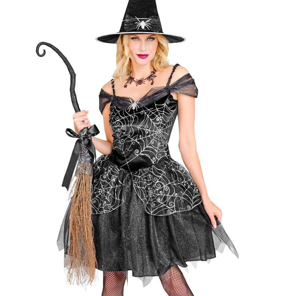 SCOPA DA STREGA STORTA 95 CM ACCESSORI HALLOWEEN CARNEVALE - 10990