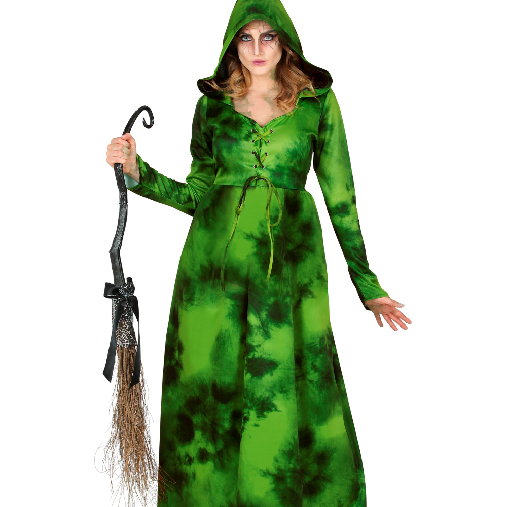 SCOPA DA STREGA STORTA 95 CM ACCESSORI HALLOWEEN CARNEVALE - 10990
