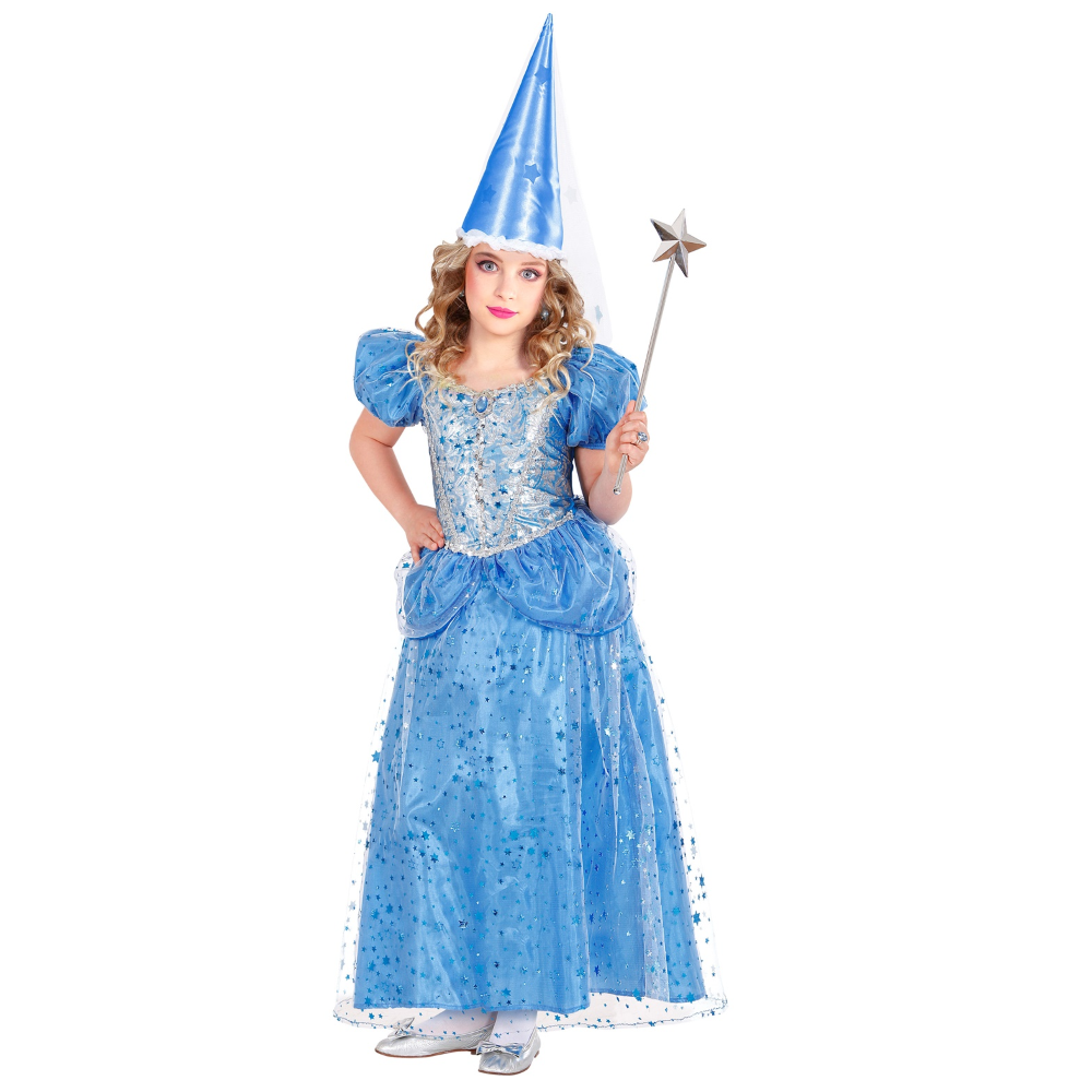 COSTUME VESTITO ABITO TRAVESTIMENTO CARNEVALE BAMBINA PRINCIPESSA FATINA AZZURRA